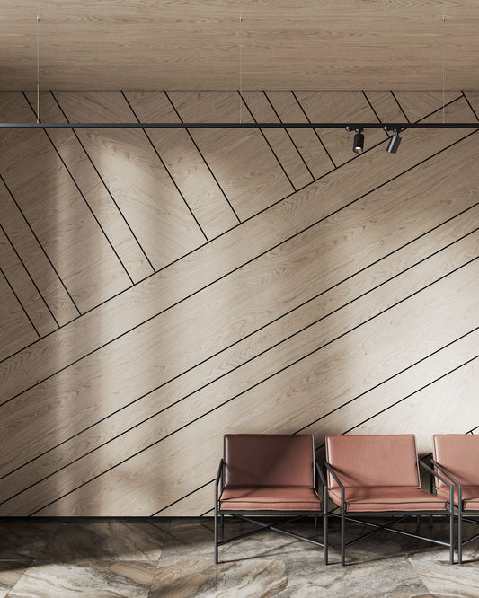Room wall finishing with Shadow Gap Divider Trims and Wall Panels