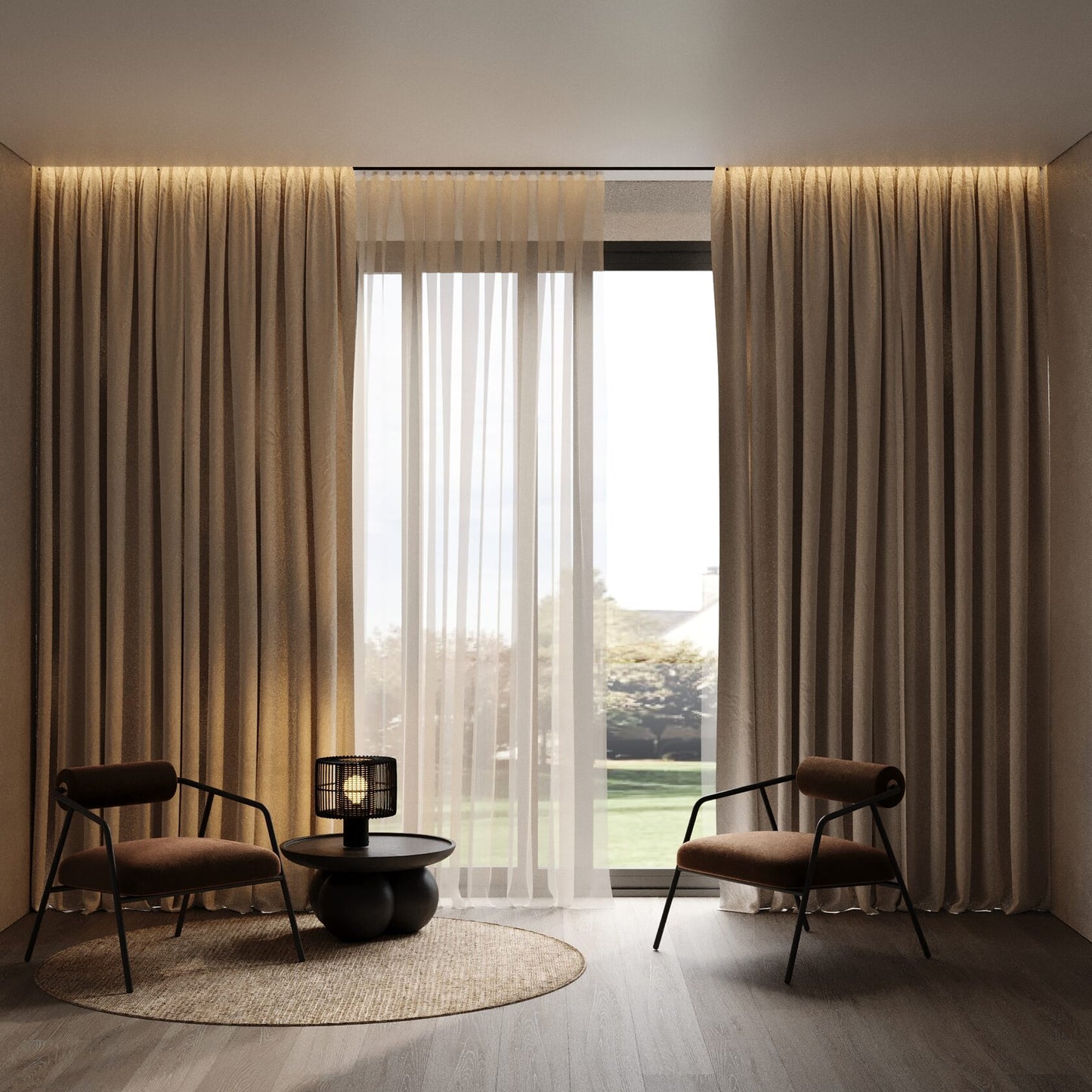 CURTINA X405 recessed curtain track for stretch ceilings — AluminUS, Miami FL