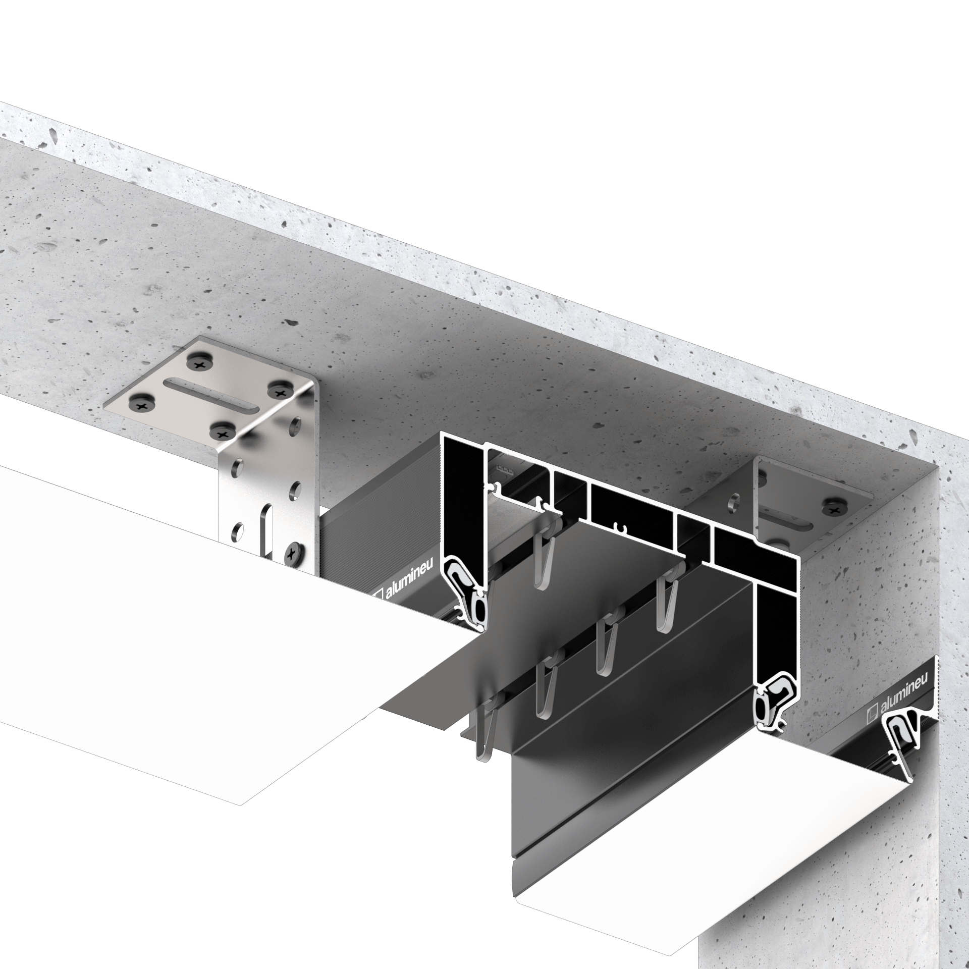 CURTINA X405 recessed curtain track for stretch ceilings — AluminUS, Miami FL