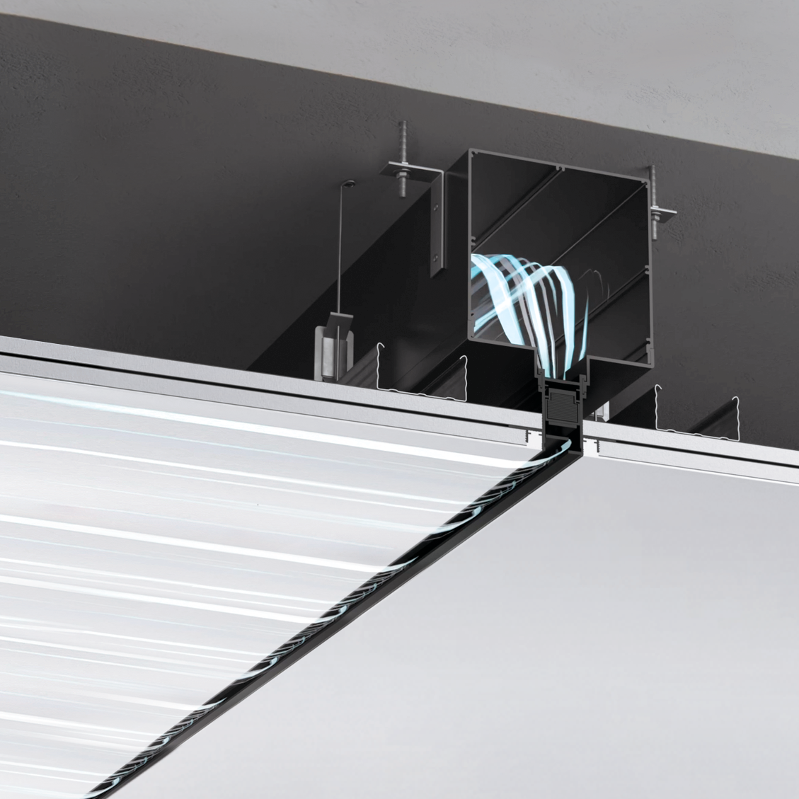 Aluminus Vent Shadow Gap Diffusor into ceiling